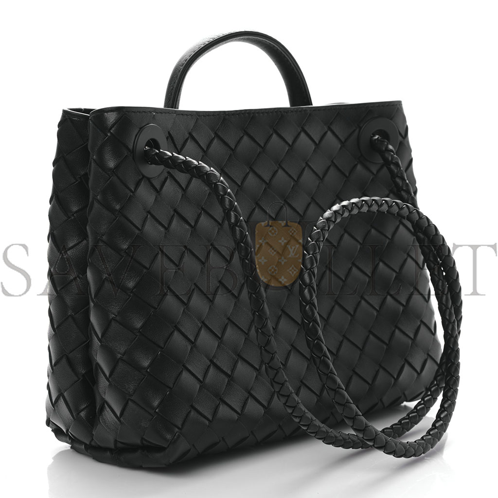 BOTTEGA VENETA NAPPA INTRECCIATO SMALL ANDIAMO SHOULDER BAG BLACK (25*20*10cm)