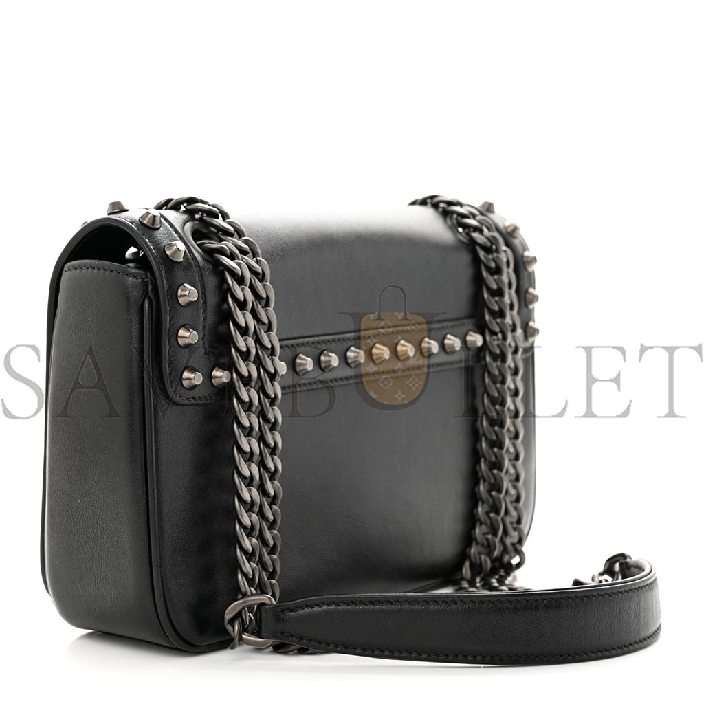 PRADA GLACE CALFSKIN STUDDED CROSSBODY BLACK (22*15*6cm)