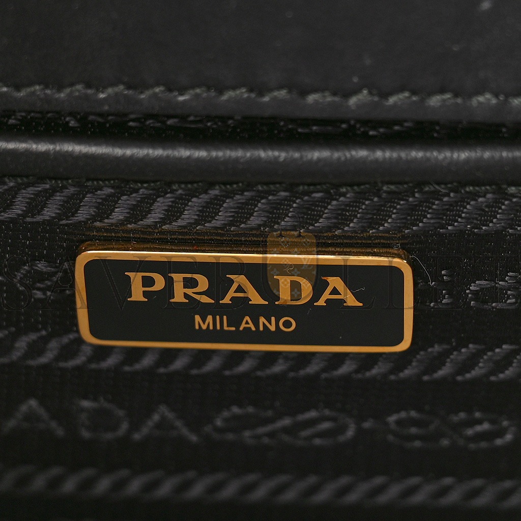 PRADA SAFFIANO SOFT CALFSKIN CHAIN SHOULDER BAG BLACK (20*13*6cm)