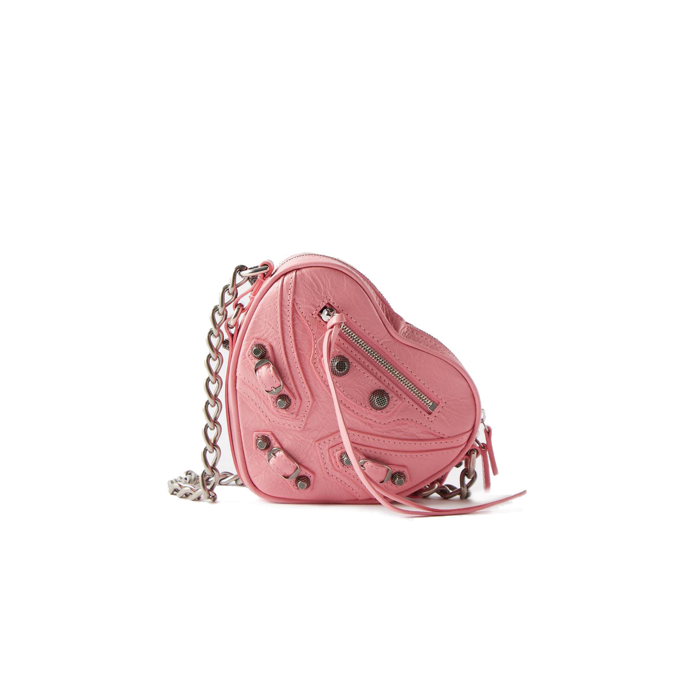 BALENCIAGA PINK LE CAGOLE MINI LEATHER CROSS-BODY BAG MATCHESFASHION US (15.2*13.9*5cm)