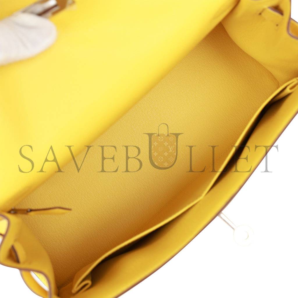 HERMES KELLY SELLIER 28 JAUNE DE NAPLES EPSOM PALLADIUM HARDWARE (28*22*10cm)