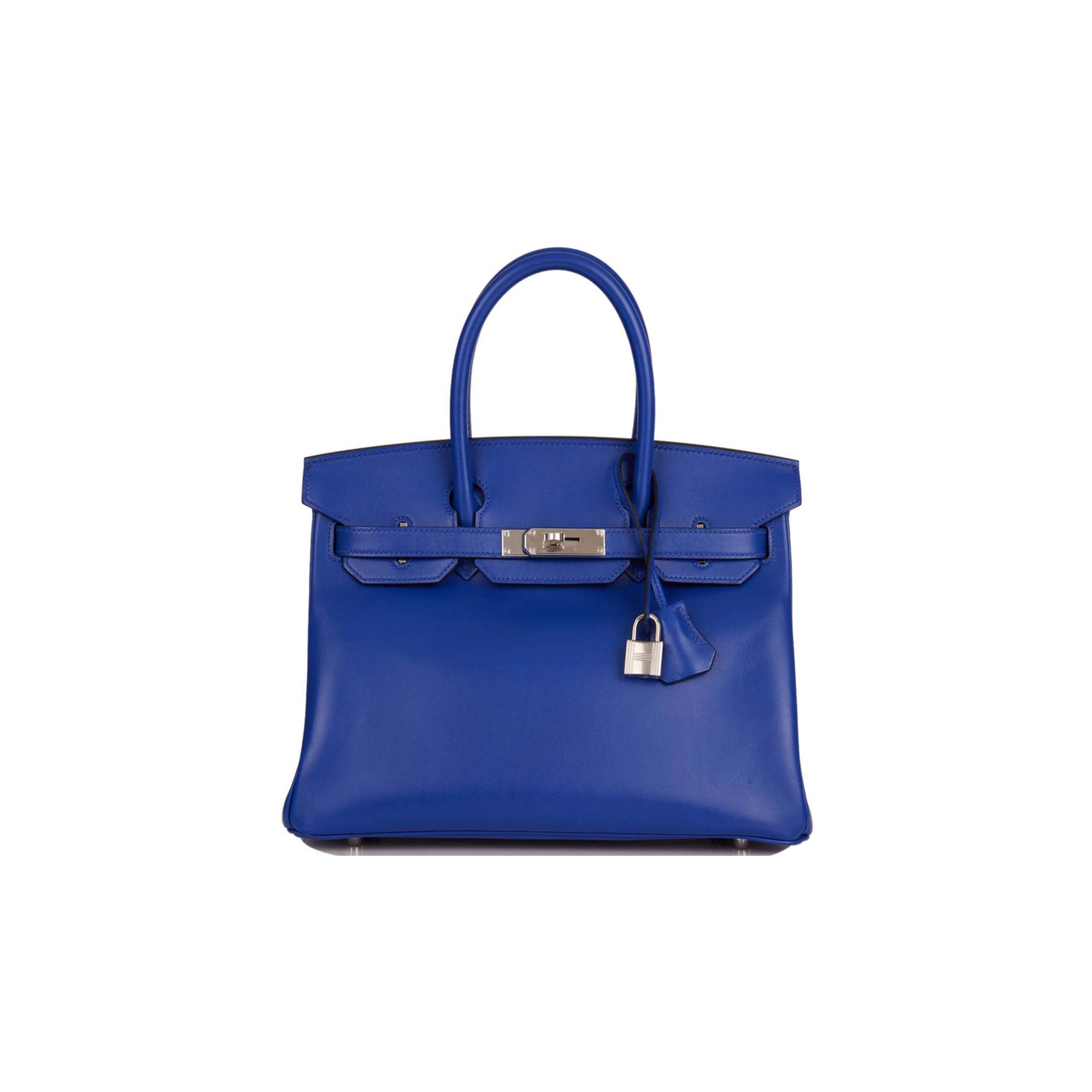 HERMES BIRKIN 30 BLEU ELECTRIC TADELAKT PALLADIUM HARDWARE (30cm)