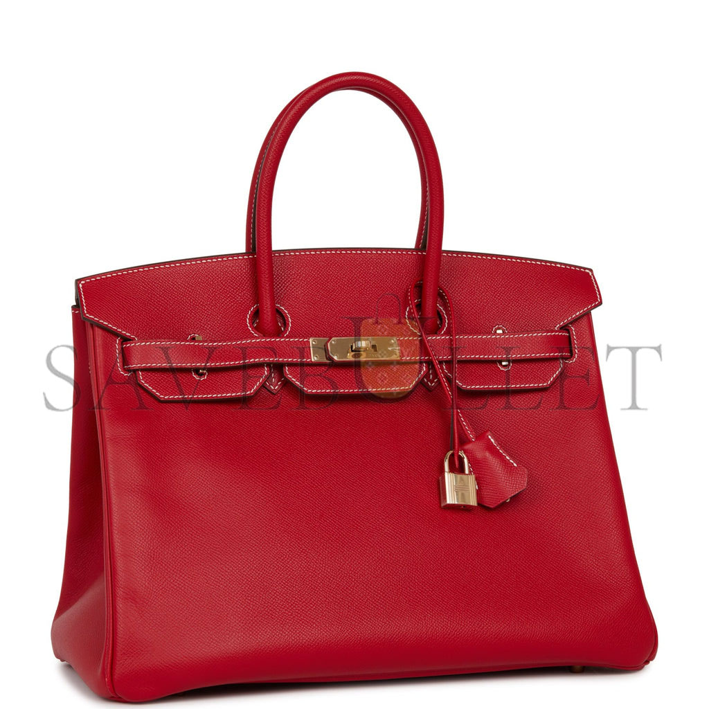 HERMES BIRKIN 35 ROUGE CASAQUE CANDY EPSOM PERMABRASS HARDWARE (35cm)