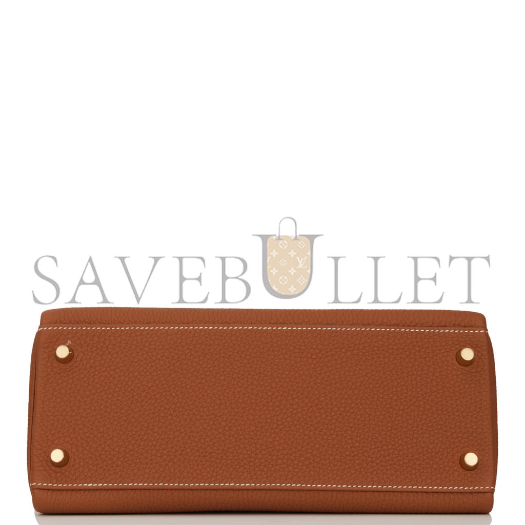 HERMES KELLY RETOURNE 28 GOLD TOGO GOLD HARDWARE  (28*22*10cm)