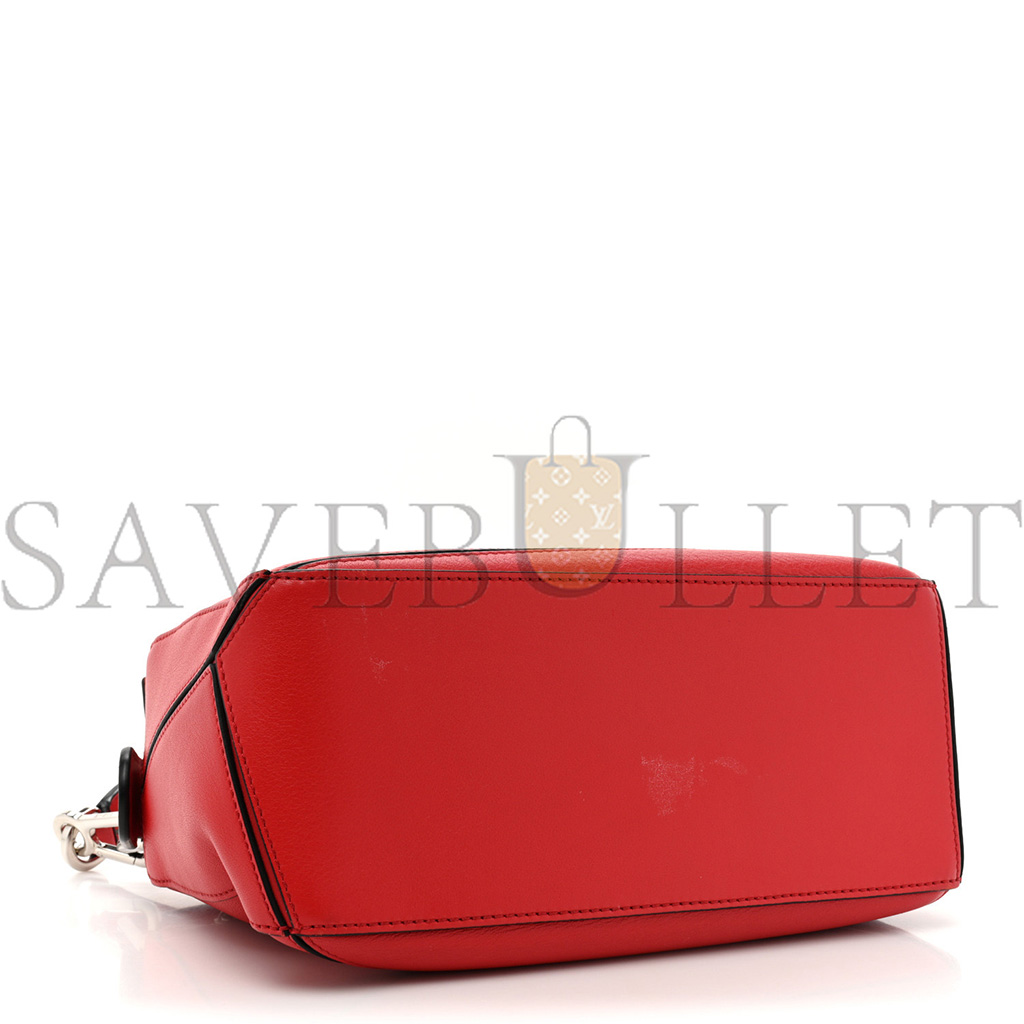 LOEWE CALFSKIN SMALL PUZZLE BAG SCARLET (24*16.5*10.5cm)