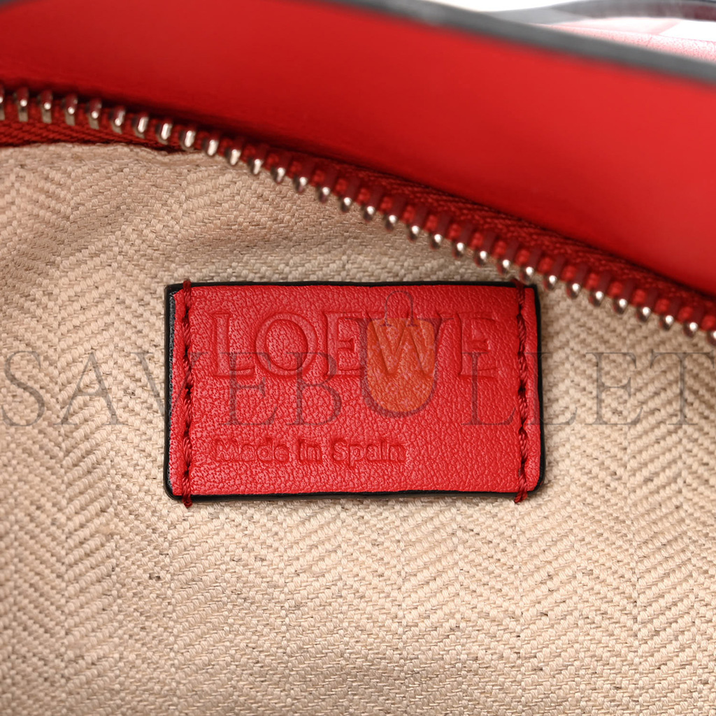 LOEWE CALFSKIN SMALL PUZZLE BAG SCARLET (24*16.5*10.5cm)