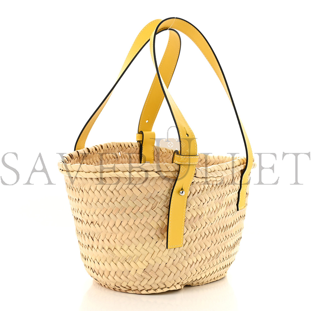 LOEWE RAFFIA SMALL BASKET TOTE BAG NATURAL YELLOW (21*18*13cm)