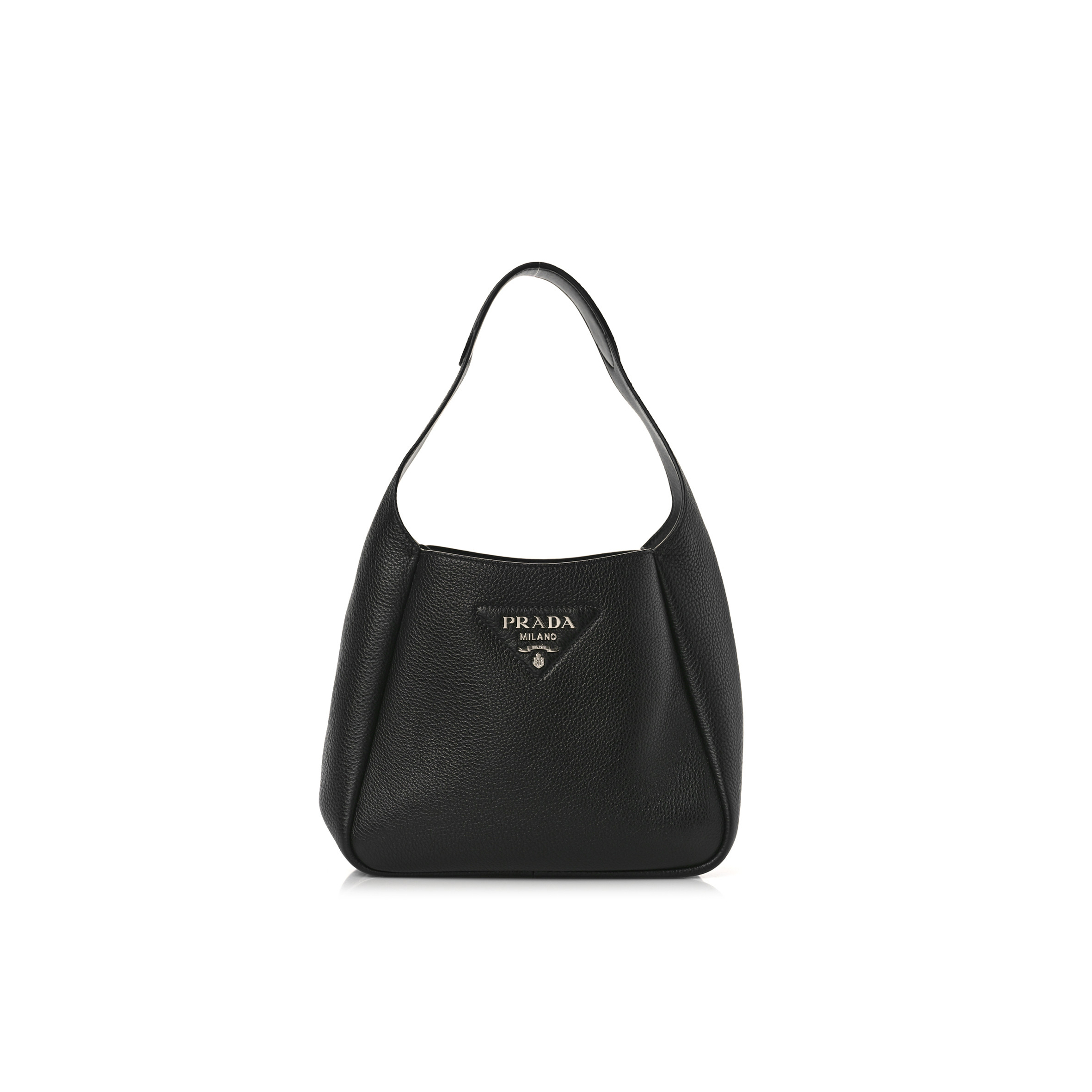 PRADA VITELLO DAINO DYNAMIQUE HOBO BLACK (23*20*13cm)