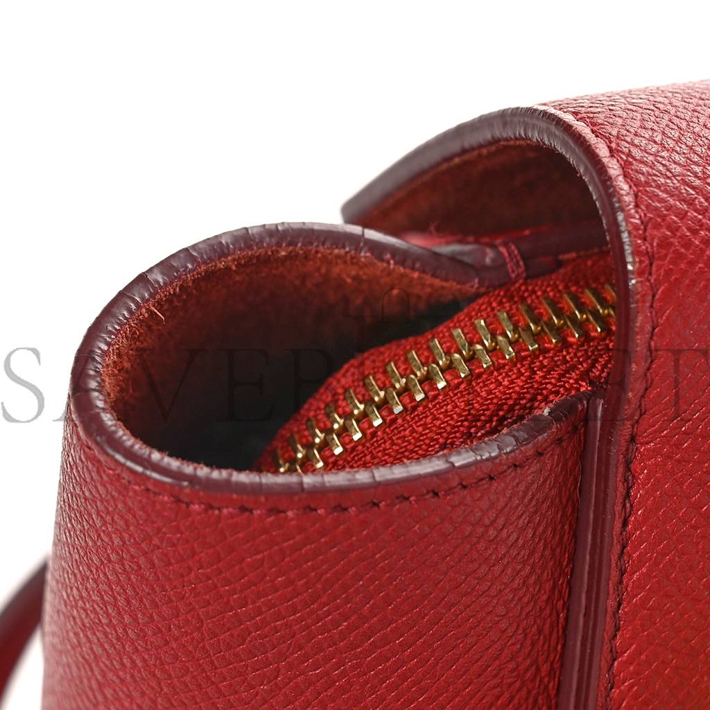 CELINE GRAINED CALFSKIN NANO BELT BAG RUBY (20*19*11cm)