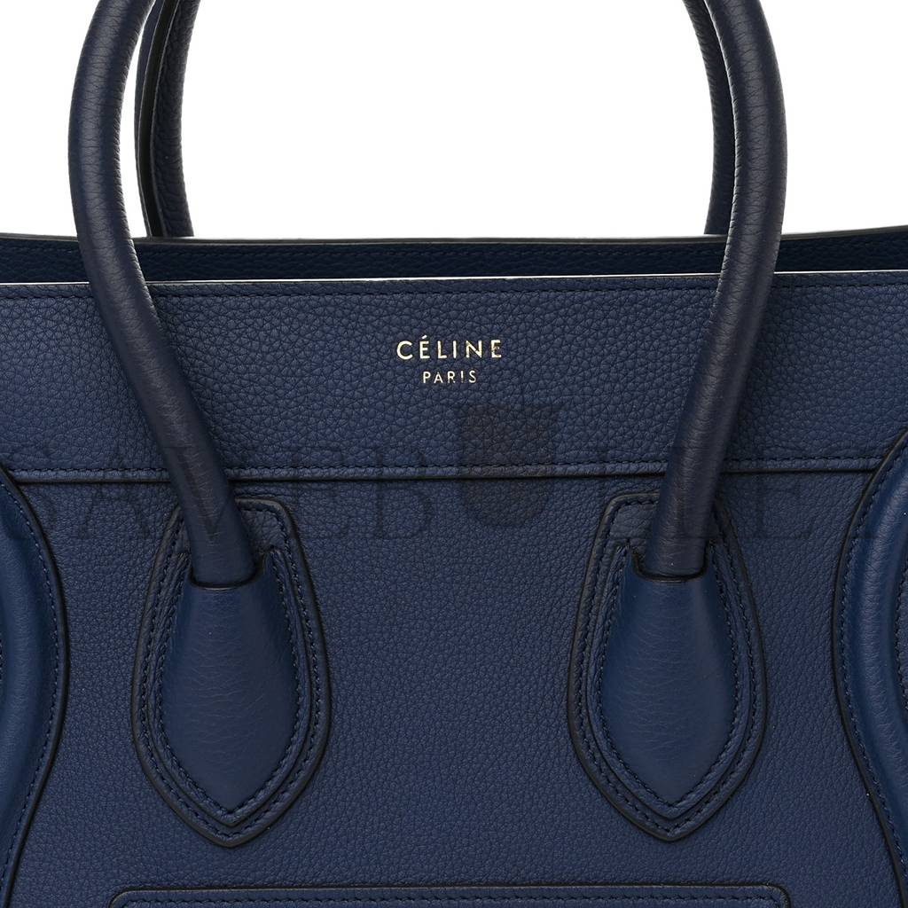 CELINE DRUMMED CALFSKIN MICRO LUGGAGE MARINE (26*25*13cm)