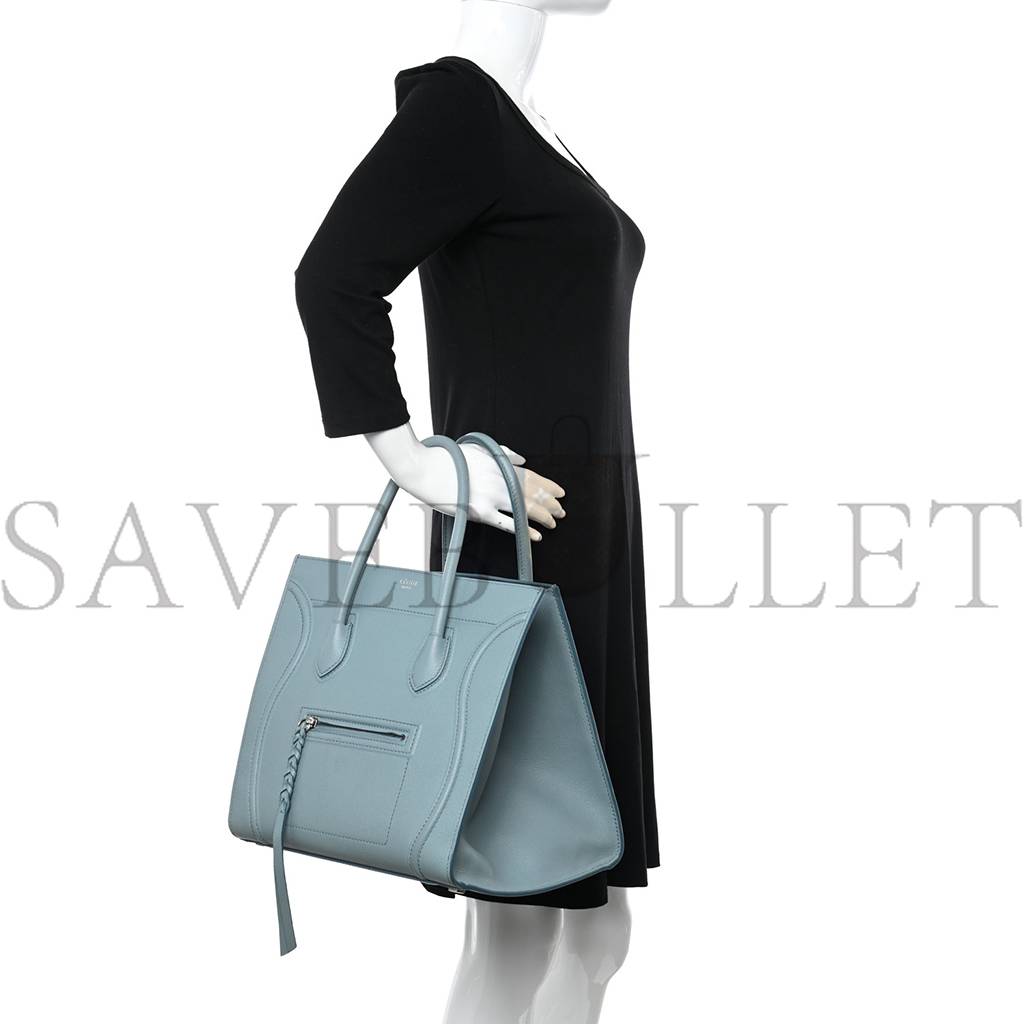 CELINE GRAINED CALFSKIN MEDIUM PHANTOM LUGGAGE SKY BLUE (30*29*25cm)