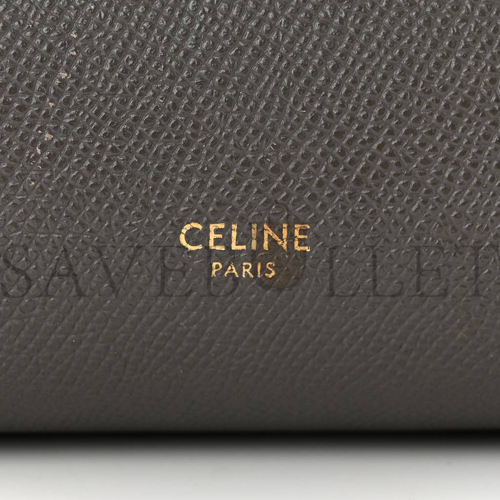 CELINE BABY GRAINED CALFSKIN MICRO BELT BAG GREY (23*22*14cm)