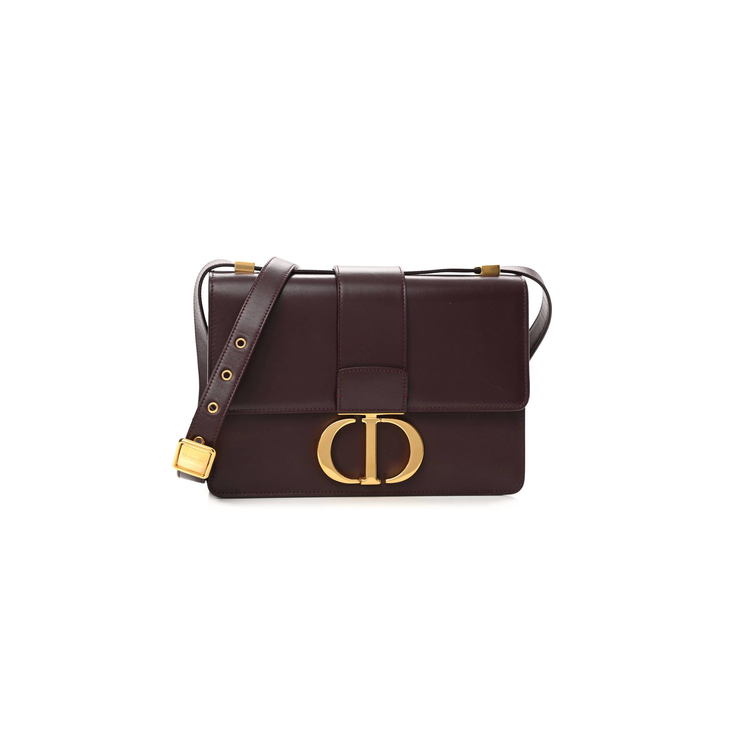 DIOR SMOOTH CALFSKIN 30 MONTAIGNE FLAP BAG BURGUNDY (23*17*5.1cm)