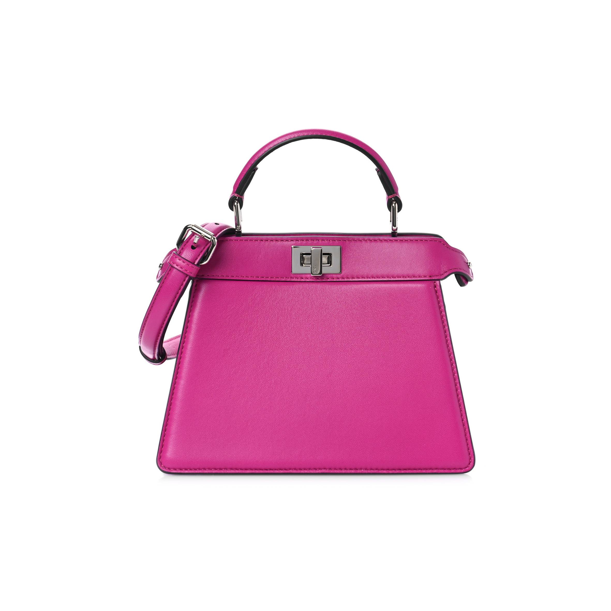 FENDI SHINY NAPPA PETITE PEEKABOO I SEE U SATCHEL MAGENTA (20*15*11cm)